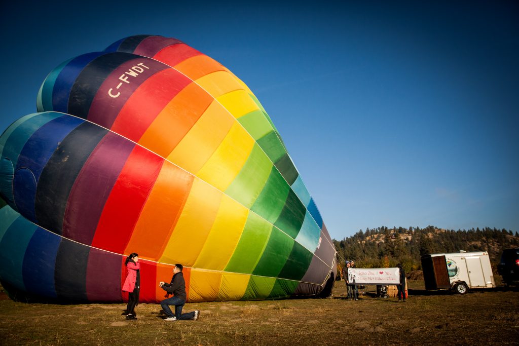 Hot Air Balloon Proposal Engagement Photography