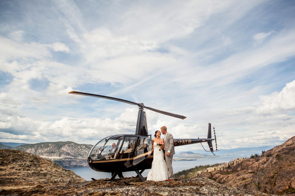 helicopter elopement wedding photography